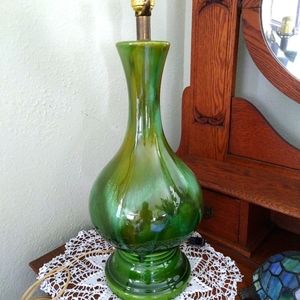 Vintage, Mid centry modern, drip glaze lamp